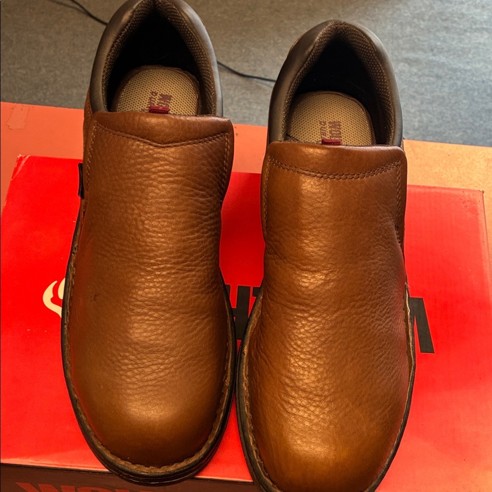 Wolverine Men's Chestnut Brown Leather Slip-On Loafers size 12ee